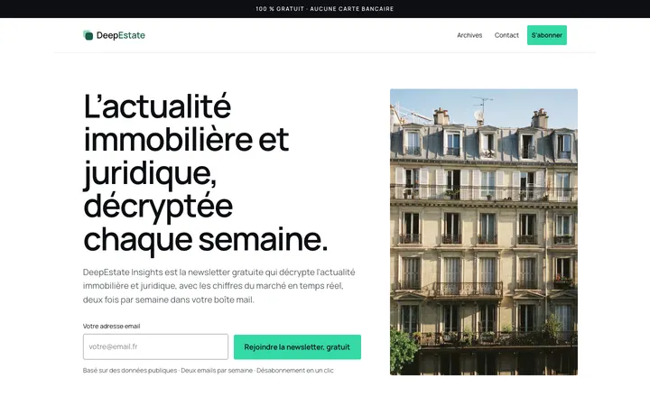 Page d'accueil du site deepestate.fr